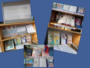 К празднованию 20-летия Конституции РФ  в школьной библиотеке была организована  книжная выставка